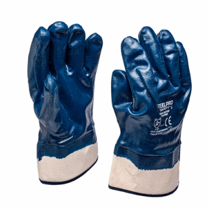 GUANTE NITRILO PUÑO SEGURIDAD STEELPRO CON REGISTRO ISP